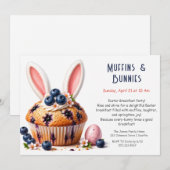 Invitation de fête de Pâques Petit déjeuner Muffin (Devant / Derrière)