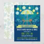 Invitation de fête de patio de nuit d'été (Devant / Derrière)