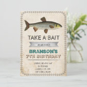 Invitation de fête de pêche vintage (Debout devant)
