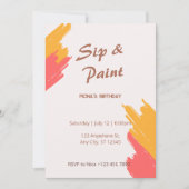 Invitation de fête de peinture et de boisson simpl (Devant)
