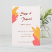 Invitation de fête de peinture et de boisson simpl (Debout devant)