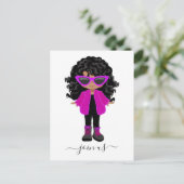 Invitation de fête de petite fille noire à la mode (Debout devant)