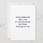 Invitation de fête de photo de remise de diplôme c (Dos)