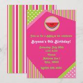 Invitation de fête de pique-nique BBQ Pastèque Pat (Devant / Derrière)