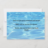 Invitation de fête de piscine d'été BBQ tropical (Dos)