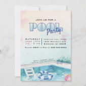 Invitation de fête de piscine d'été modifiable (Devant)