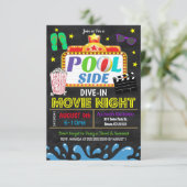 Invitation de fête de piscine en été avec plongée (Debout devant)
