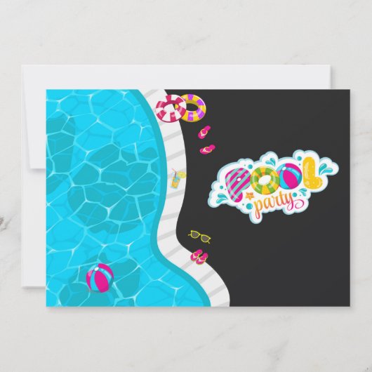 Invitation de fête de piscine invitation de piscin (Dos)