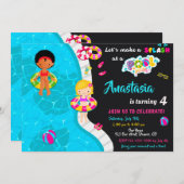 Invitation de fête de piscine invitation de piscin (Devant / Derrière)