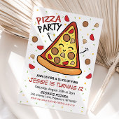 Invitation de fête de pizza, invitation d'annivers