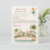 Invitation de fête de plage du 4 juillet – Ligne a (Debout devant)
