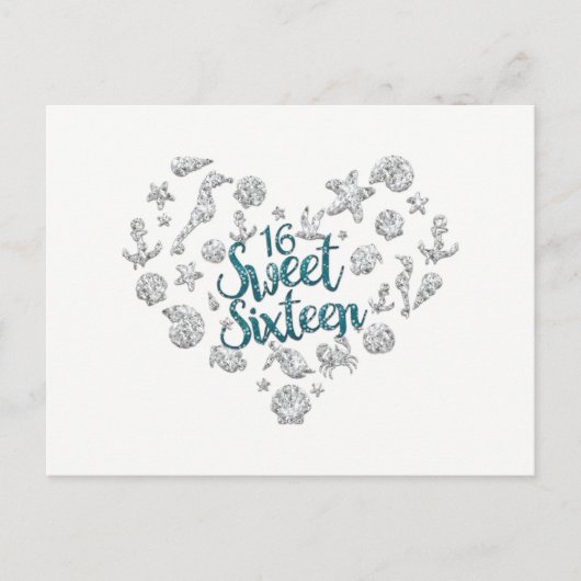 Invitation de fête de plage pour un SWEET 16 à rés (Devant)