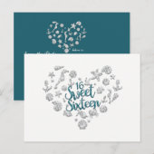 Invitation de fête de plage pour un SWEET 16 Enreg (Devant / Derrière)