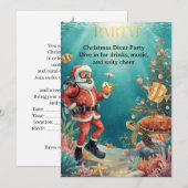 Invitation de fête de plongée en apnée pour Noël (Devant / Derrière)