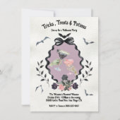 Invitation de fête de potions d'Halloween florale (Devant)