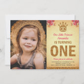 Invitation de fête de premier anniversaire de Prin (Devant)