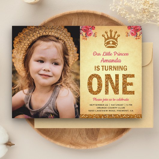 Invitation de fête de premier anniversaire de Prin