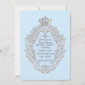 Invitation de fête de prince de conte de fée vinta (Dos)