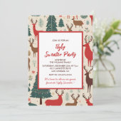 Invitation de fête de pull moche Fantaisiste Cerf (Debout devant)