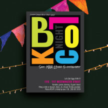 Invitation de fête de quartier de nuit colorée de