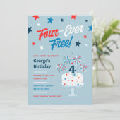 Invitation de fête de quatre ans gratuite (Debout devant)