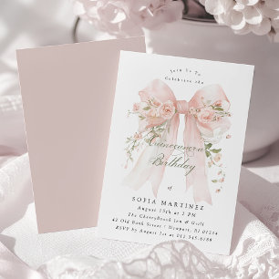 Invitation de fête de Quinceanera Rose Florale Rub