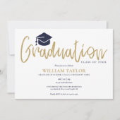 Invitation de fête de remise de diplôme avec écrit (Devant)