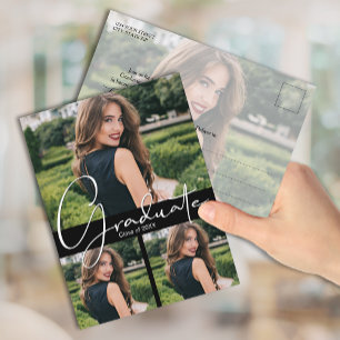 Invitation de fête de remise de diplôme noire en 4