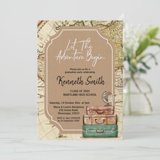 Invitation de fête de remise de diplôme sur le thè (Debout devant)