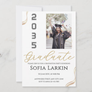 Invitation de fête de remise de diplômes avec phot