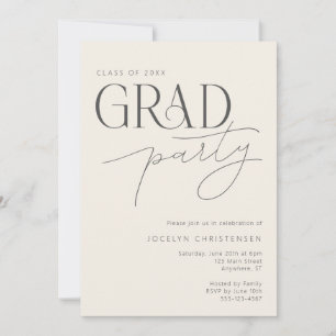 Invitation de fête de remise de diplômes avec typo