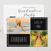 Invitation de fête de remise de diplômes contempor (Devant / Derrière)