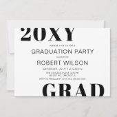Invitation de fête de remise de diplômes en typogr (Devant)