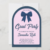 Invitation de fête de remise des diplômes avec arc (Dos)
