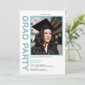 Invitation de fête de remise des diplômes avec pho (Debout devant)