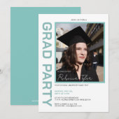 Invitation de fête de remise des diplômes avec pho (Devant / Derrière)