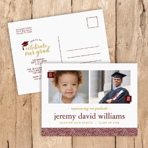 Invitation de fête de remise des diplômes avec pho