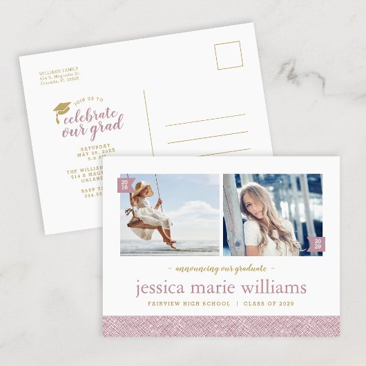 Invitation de fête de remise des diplômes avec pho