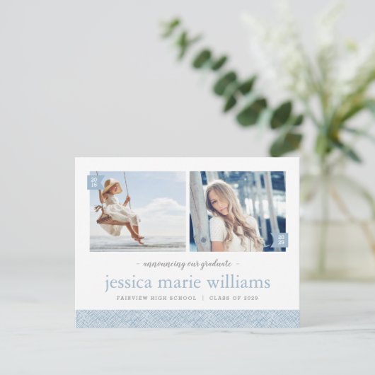 Invitation de fête de remise des diplômes avec pho (Debout devant)