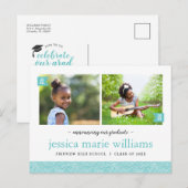 Invitation de fête de remise des diplômes avec pho (Devant / Derrière)