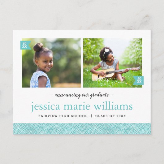 Invitation de fête de remise des diplômes avec pho (Devant)