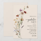 Invitation de fête de remise des diplômes Boho (Devant / Derrière)
