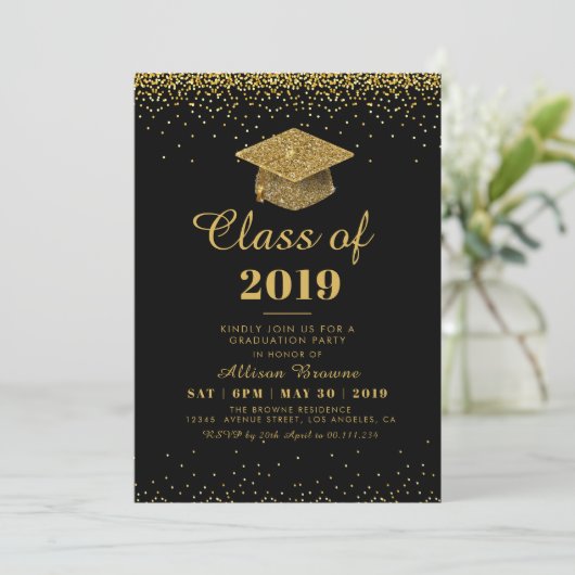 invitation de fête de remise des diplômes de (Debout devant)