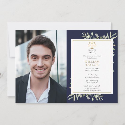 Invitation de fête de remise des diplômes de l'éco (Devant)