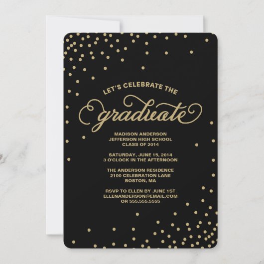 Invitation de fête de remise des diplômes des (Devant)