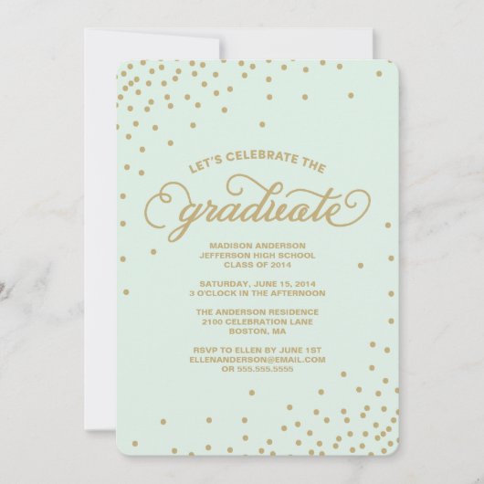 Invitation de fête de remise des diplômes des (Devant)