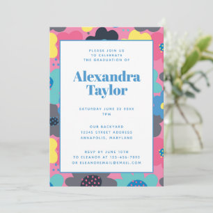 Invitation de fête de remise des diplômes Fleurs P