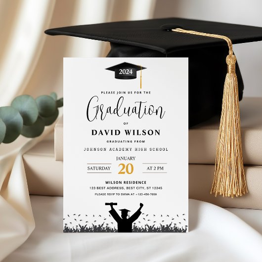 Invitation de fête de remise des diplômes moderne
