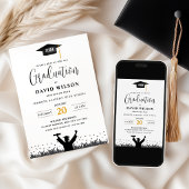 Invitation de fête de remise des diplômes moderne