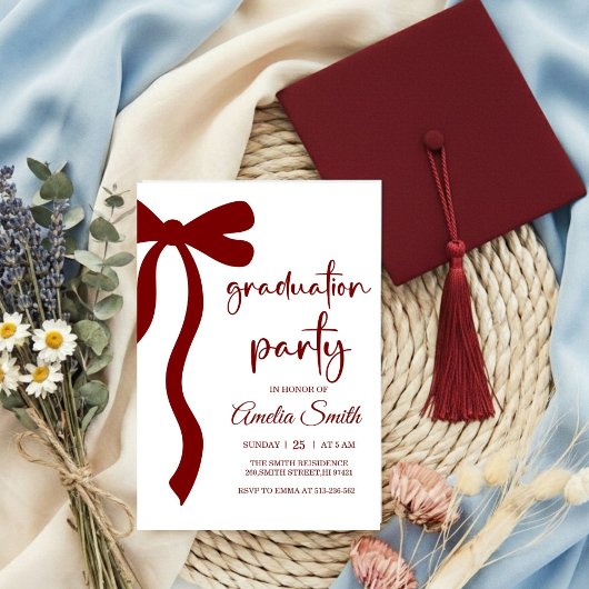 Invitation de fête de remise des diplômes simple a